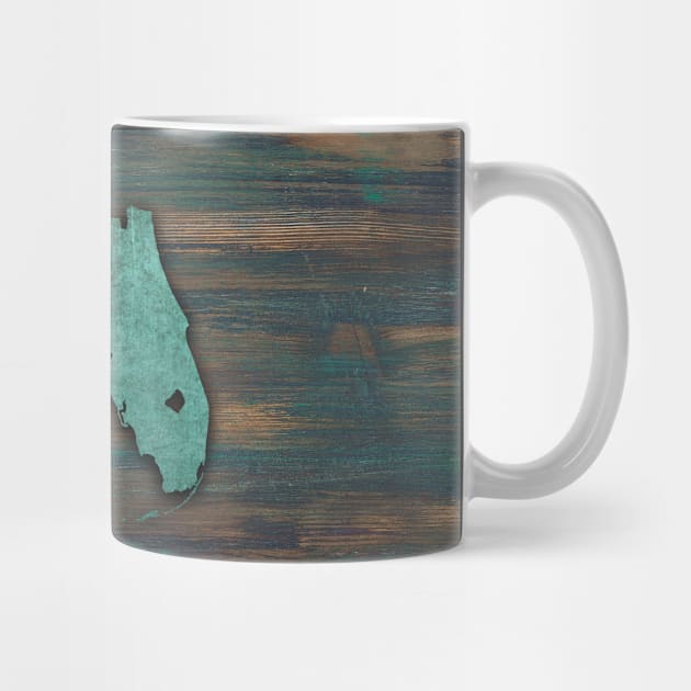 Rustic Teal Florida Shape by Jared S Davies